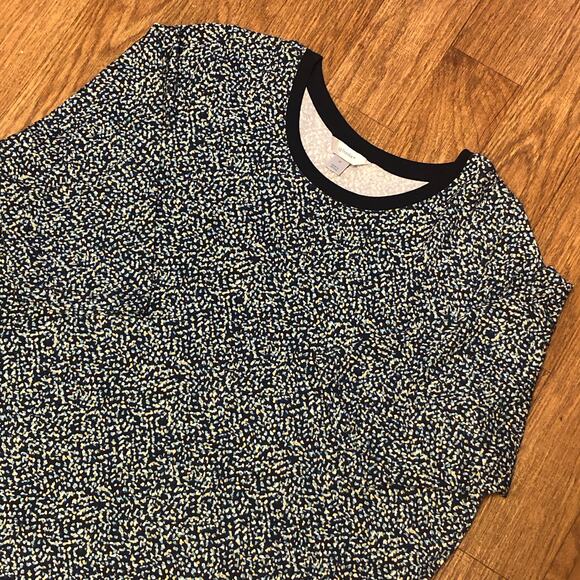 CJ Banks Blue White Yellow Confetti Polka Dot Shirt Size 3X (24/26W) - Picture 2 of 12